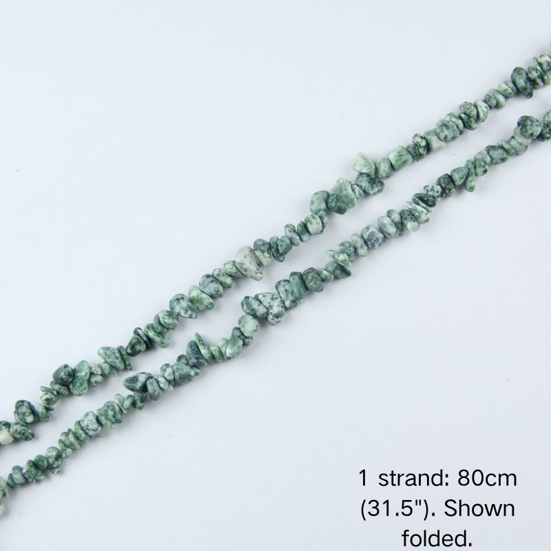 A single 80cm (31.5") strand of Tree Agate irregular chip beads, folded to display actual length and strong nylon cord. Perfect for jewelry making.