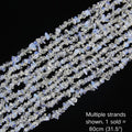 Multiple strands of 31.5" Synthetic White-Blue Opal chips (5-8mm) displayed as the cover image. Note: 1 strand sold per order.