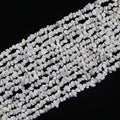 31.5 inch natural white howlite bead strand with 5-8mm irregular round beads and grey veining threaded on nylon cord