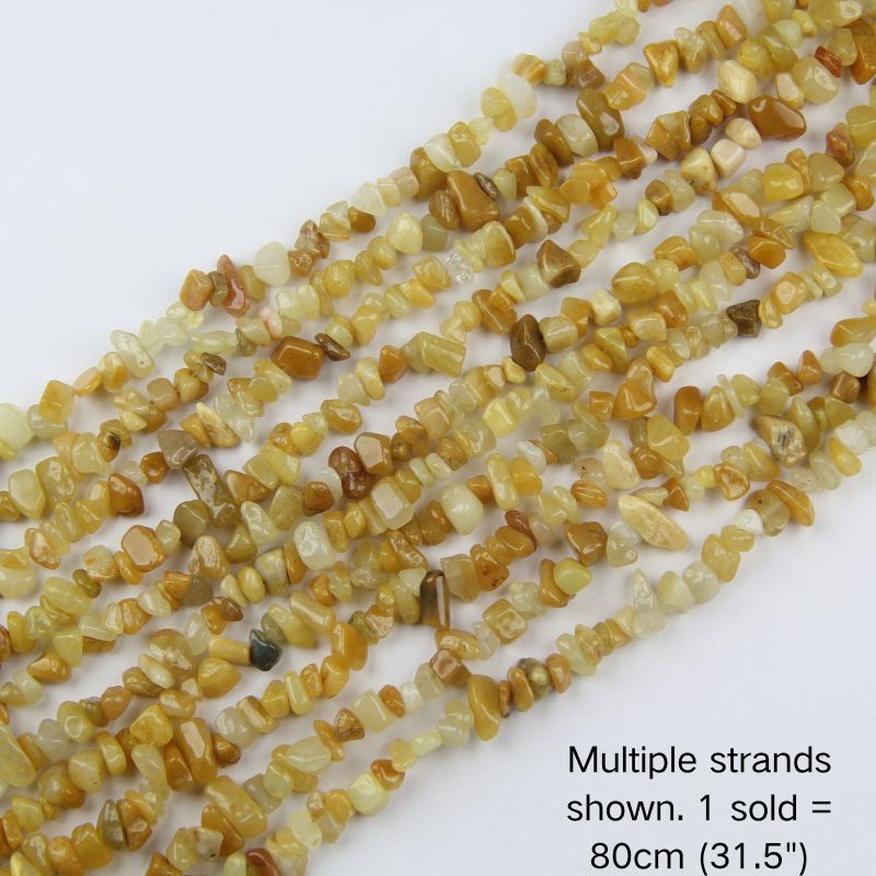 Multiple strands of Yellow Aventurine irregular chip beads (5-8mm) displayed as the cover image. Note: 1 strand sold per order.