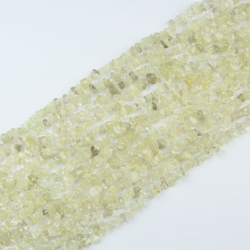 31.5 inch natural yellow citrine bead strand with 5-8mm irregular round beads threaded on nylon cord